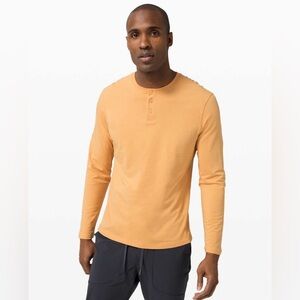 LULULEMON 5 Year Basic Long Sleeve Henley in Beeswax